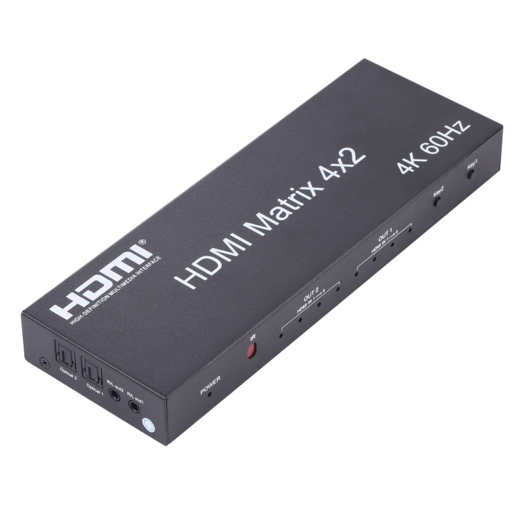 HDMI 4x2 Matrix Umschalter / Splitter mit Fernbedienung, unterstützt ARC / MHL / 4Kx2K / 3D, 4 HDMI Eingänge, 2 HDMI Ausgänge, unterstützt ARC / MHL / 4Kx2K / 3D