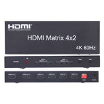 HDMI 4x2 Matrix Umschalter / Splitter mit Fernbedienung, unterstützt ARC / MHL / 4Kx2K / 3D, 4 HDMI Eingänge, 2 HDMI Ausgänge, unterstützt ARC / MHL / 4Kx2K / 3D