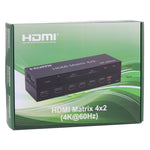 HDMI 4x2 Matrix Umschalter / Splitter mit Fernbedienung, unterstützt ARC / MHL / 4Kx2K / 3D, 4 HDMI Eingänge, 2 HDMI Ausgänge, unterstützt ARC / MHL / 4Kx2K / 3D