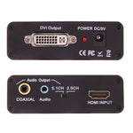 NEWKENG X5 HDMI zu DVI mit Audio 3,5mm Koaxial Ausgang Video Konverter, EU-Stecker, X5 HDMI zu DVI mit Audio