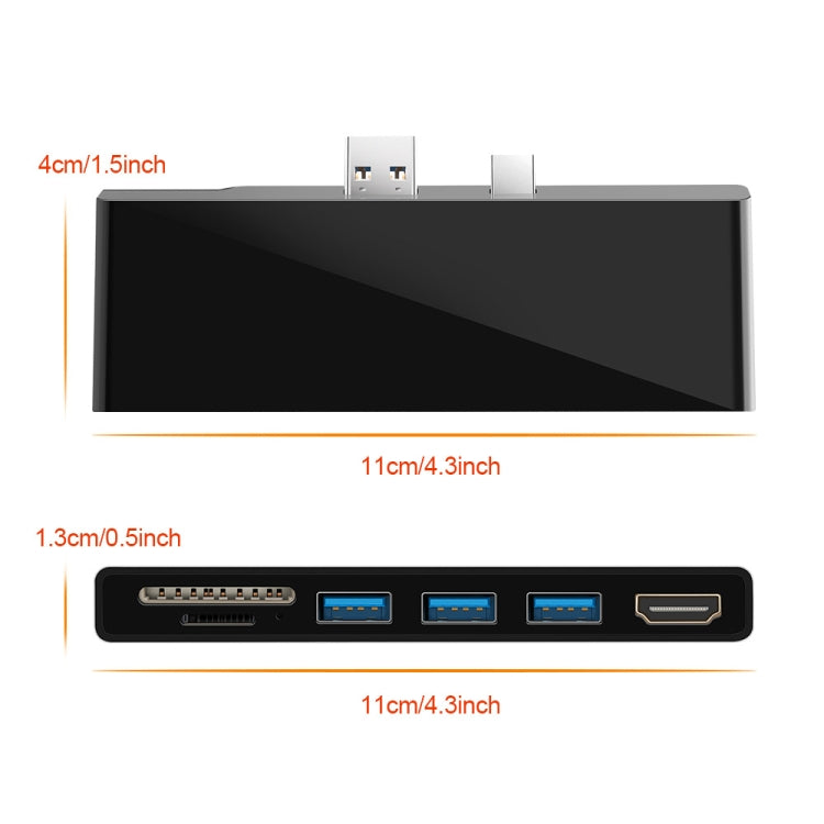ROCKETEK SK-S5H 3 x USB 3.0 + HDMI + SD / TF Kartenleser HUB 4K HDMI Adapter, SK-S5H