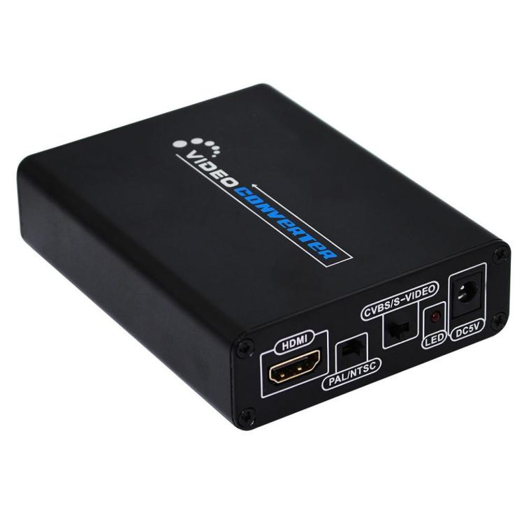HDMI zu Composite / AV S-Video Konverter RCA CVBS/L/R Video Konverter Adapter, EU-Stecker, HDMI zu AV + S-Video
