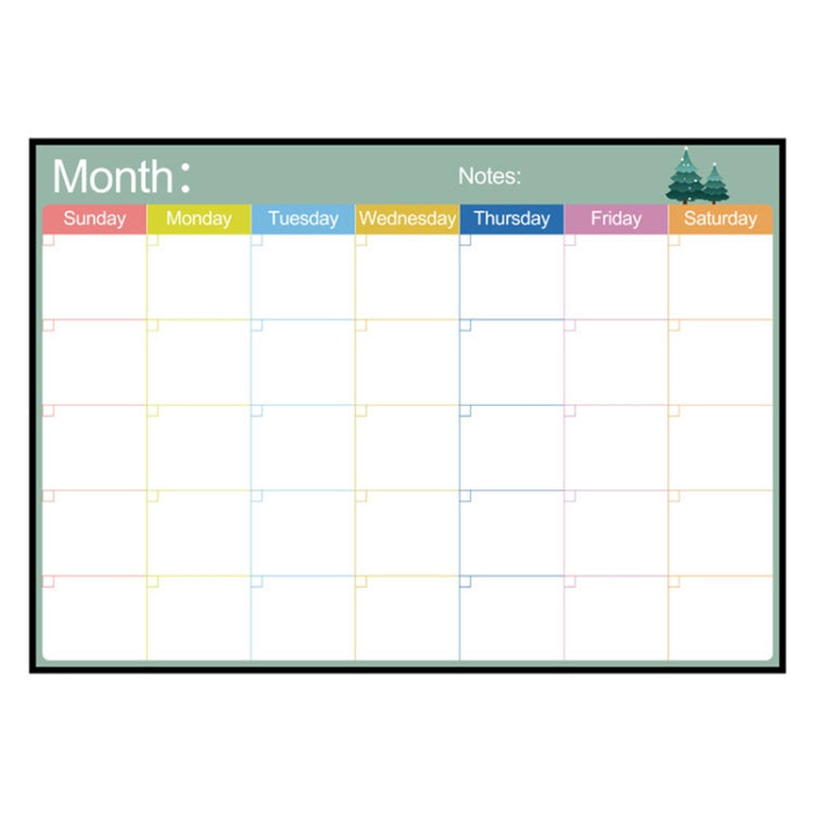 Magnetischer Monatsplaner, Kühlschrankmagnet, PET magnetisches Soft-Whiteboard, Größe: 29,7 cm x 42 cm, Monatsplan