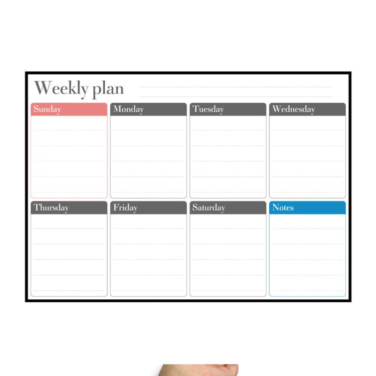 Magnetischer Wochenplan Kühlschrankmagnet PET Magnetische weiche Whiteboard, Größe: 29,7 cm x 42 cm, Wochenplan