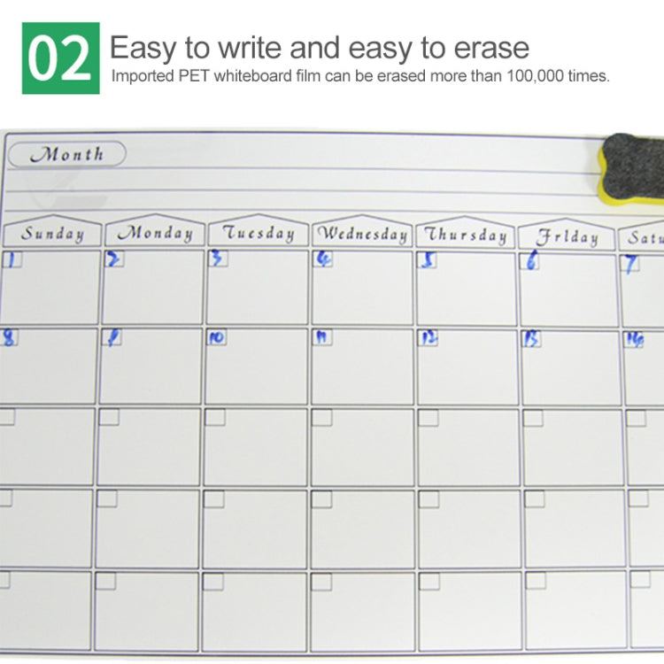 Magnetischer Wochenplan Kühlschrankmagnet PET Magnetische weiche Whiteboard, Größe: 29,7 cm x 42 cm, Wochenplan