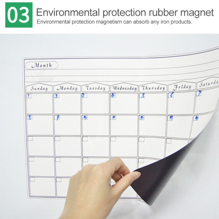 Magnetischer Wochenplan Kühlschrankmagnet PET Magnetische weiche Whiteboard, Größe: 29,7 cm x 42 cm, Wochenplan