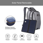 HAWEEL 14W faltbarer abnehmbarer Solarstrom Outdoor tragbarer Canvas Doppel-Schulter Laptop-Rucksack, USB Ausgang: 5V 2.1A Max