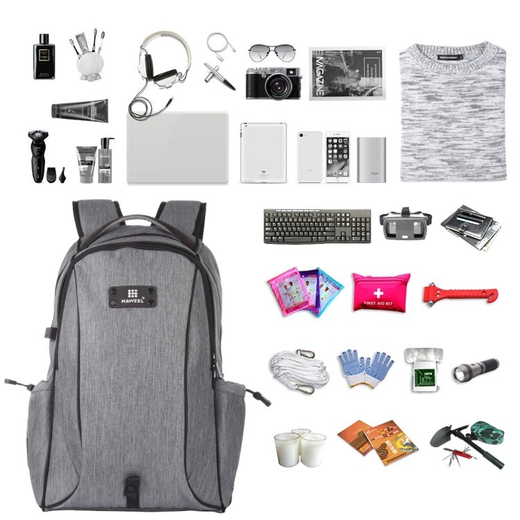 HAWEEL 14W faltbarer abnehmbarer Solarstrom Outdoor tragbarer Canvas Doppel-Schulter Laptop-Rucksack, USB Ausgang: 5V 2.1A Max