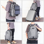 HAWEEL 14W faltbarer abnehmbarer Solarstrom Outdoor tragbarer Canvas Doppel-Schulter Laptop-Rucksack, USB Ausgang: 5V 2.1A Max