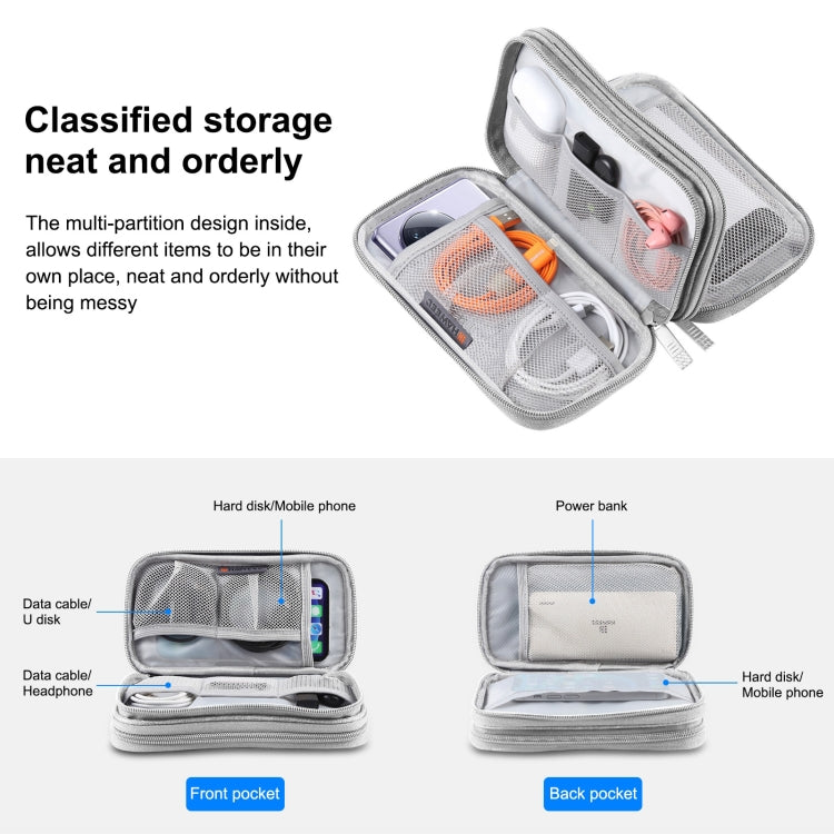 HAWEEL Elektronischer Organizer mit doppeltem Lagen Staubbeutel für Kabel, Ladegerät, Powerbank, Telefone, Kopfhörer, Organizer mit doppeltem Lagen