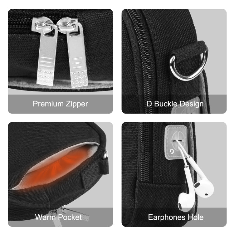 HAWEEL Messenger Schultertasche klein Digital Tablet Handy Wärmetasche mit Handwärmer
