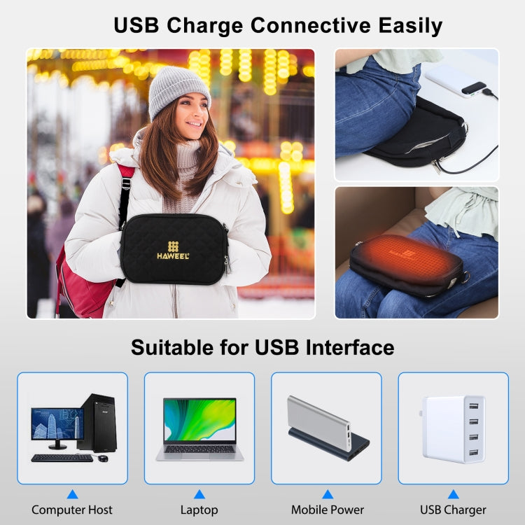 HAWEEL Messenger Schultertasche klein Digital Tablet Handy Wärmetasche mit Handwärmer
