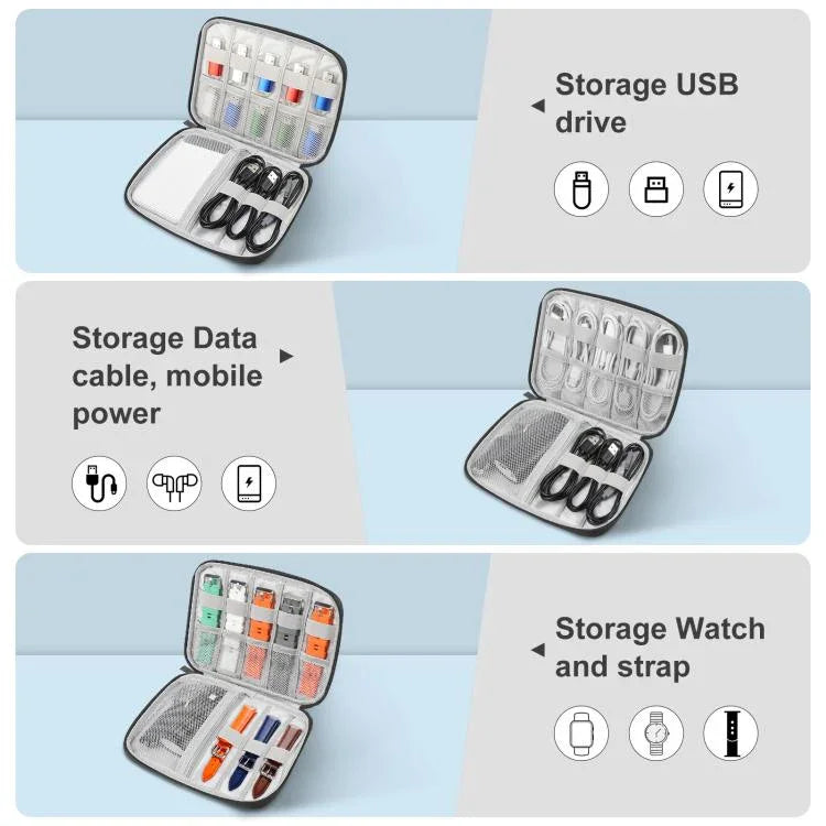 HAWEEL Aufbewahrungsbox für Uhrenarmbänder, Kopfhörer, USB-Stick und digitale Kabel, Größe: M