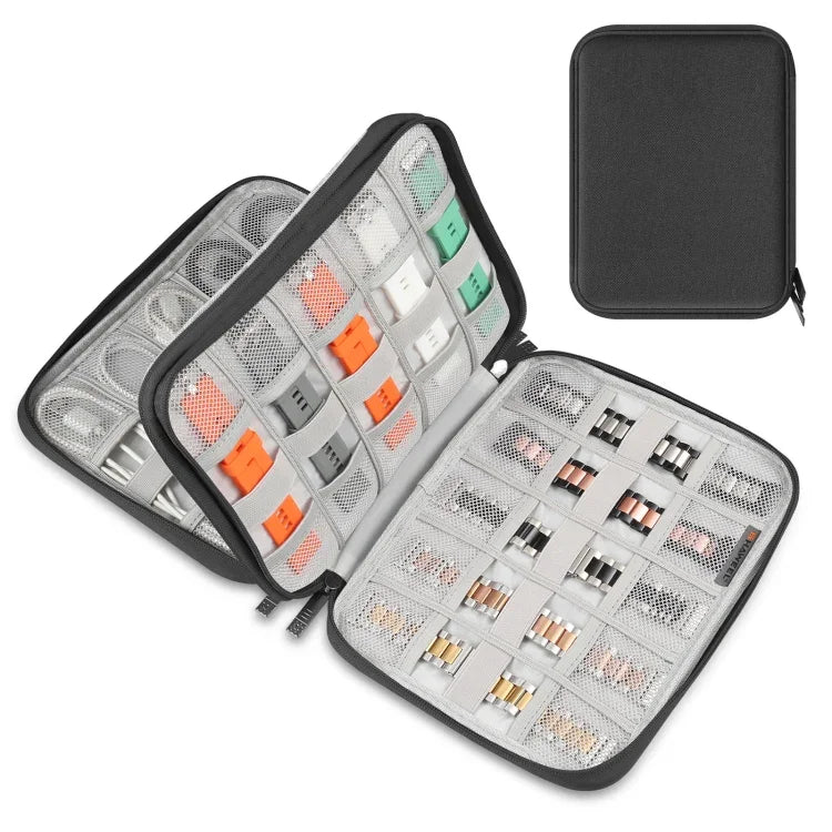 HAWEEL Aufbewahrungsbox für Uhrenarmbänder, Kopfhörer, USB-Stick und digitale Kabel, Größe: L