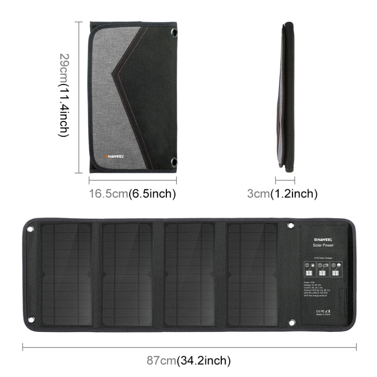 HAWEEL 28W faltbares Solarpanel-Ladegerät mit 5V 3A Max Dual-USB-Anschlüssen, 28W Panel(B)
