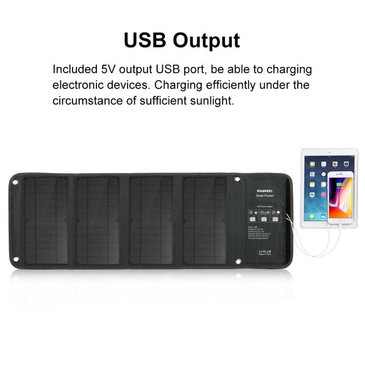 HAWEEL 28W faltbares Solarpanel-Ladegerät mit 5V 3A Max Dual-USB-Anschlüssen, 28W Panel(B)