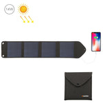 HAWEEL 14W 5V 2.4A Tragbares, faltbares Solarladegerät, aufladbare Outdoor-Reisetasche mit 4 Solarmodulen & USB-Anschluss, Größe: S, 14W