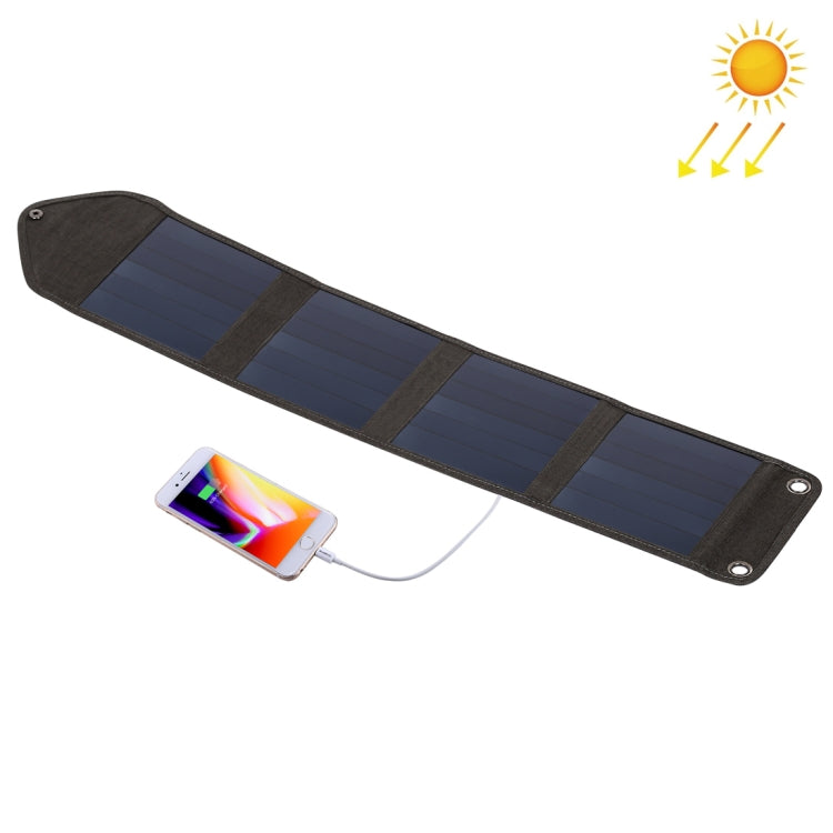 HAWEEL 14W 5V 2.4A Tragbares, faltbares Solarladegerät, aufladbare Outdoor-Reisetasche mit 4 Solarmodulen & USB-Anschluss, Größe: S, 14W