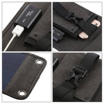 HAWEEL 14W 5V 2.4A Tragbares, faltbares Solarladegerät, aufladbare Outdoor-Reisetasche mit 4 Solarmodulen & USB-Anschluss, Größe: S, 14W