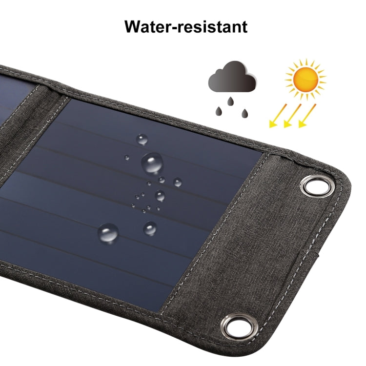 HAWEEL 14W 5V 2.4A Tragbares, faltbares Solarladegerät, aufladbare Outdoor-Reisetasche mit 4 Solarmodulen & USB-Anschluss, Größe: S, 14W