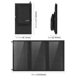 HAWEEL 18W 3-Panels faltbares Solarpanel-Ladegerät mit 5V / 3,1A maximal, Dual-USB-Anschlüssen, unterstützt QC3.0 und AFC, 18W 3 Panels
