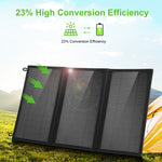 HAWEEL 18W 3-Panels faltbares Solarpanel-Ladegerät mit 5V / 3,1A maximal, Dual-USB-Anschlüssen, unterstützt QC3.0 und AFC, 18W 3 Panels