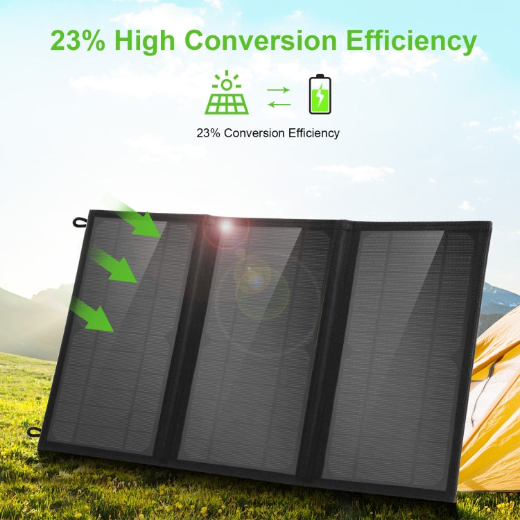 HAWEEL 18W 3-Panels faltbares Solarpanel-Ladegerät mit 5V / 3,1A maximal, Dual-USB-Anschlüssen, unterstützt QC3.0 und AFC, 18W 3 Panels