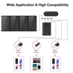 HAWEEL 24W 4-Panels faltbares Solarpanel-Ladegerät mit 5V / 3,1A maximal, Dual-USB-Anschlüssen, unterstützt QC3.0 und AFC, 24W 4 Panels