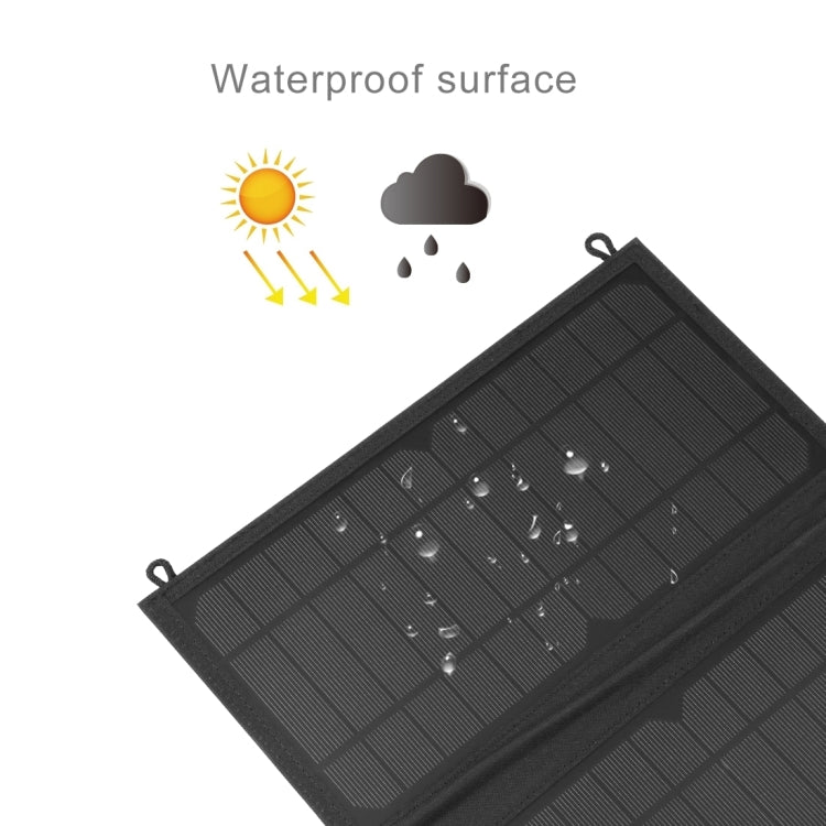 HAWEEL 24W 4-Panels faltbares Solarpanel-Ladegerät mit 5V / 3,1A maximal, Dual-USB-Anschlüssen, unterstützt QC3.0 und AFC, 24W 4 Panels