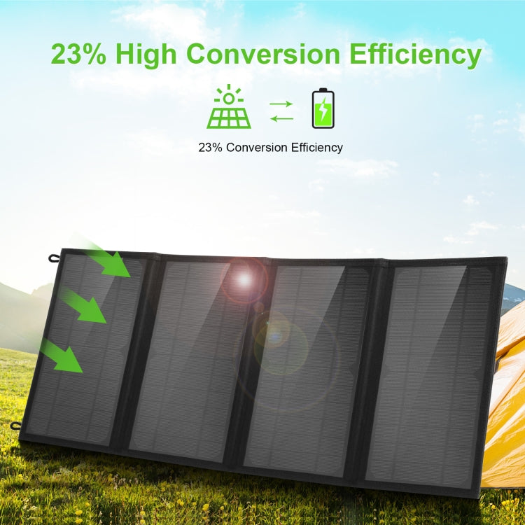 HAWEEL 24W 4-Panels faltbares Solarpanel-Ladegerät mit 5V / 3,1A maximal, Dual-USB-Anschlüssen, unterstützt QC3.0 und AFC, 24W 4 Panels