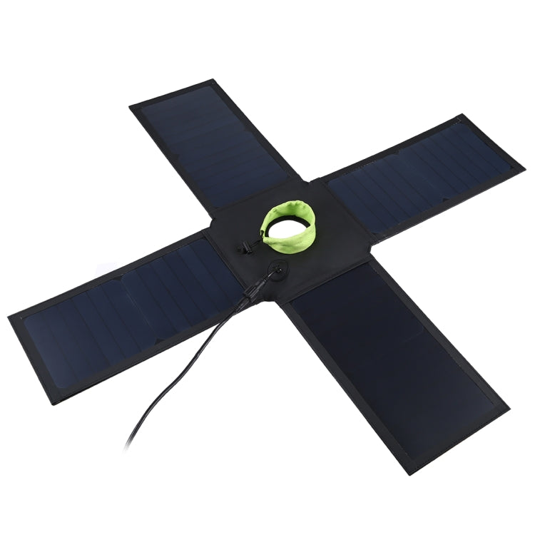 HAWEEL 28W faltbares Solar-Ladegerät für Regenschirm-Top mit 5V 3A maximal, Dual-USB-Anschlüssen, unterstützt QC3.0 / FCP / SCP / AFC / SFCP Protokoll