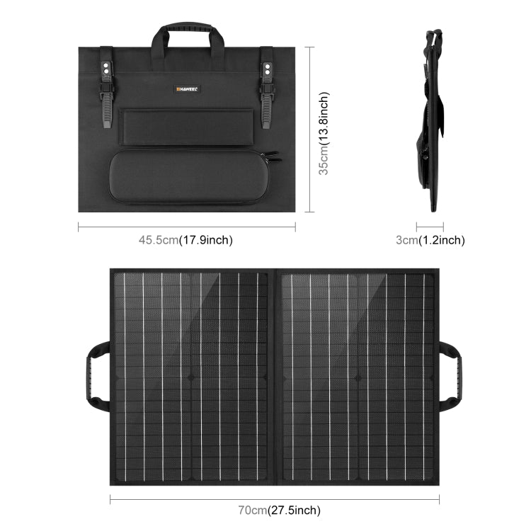HAWEEL 50W faltbares Solarpanel-Ladegerät Reisetasche, 50W