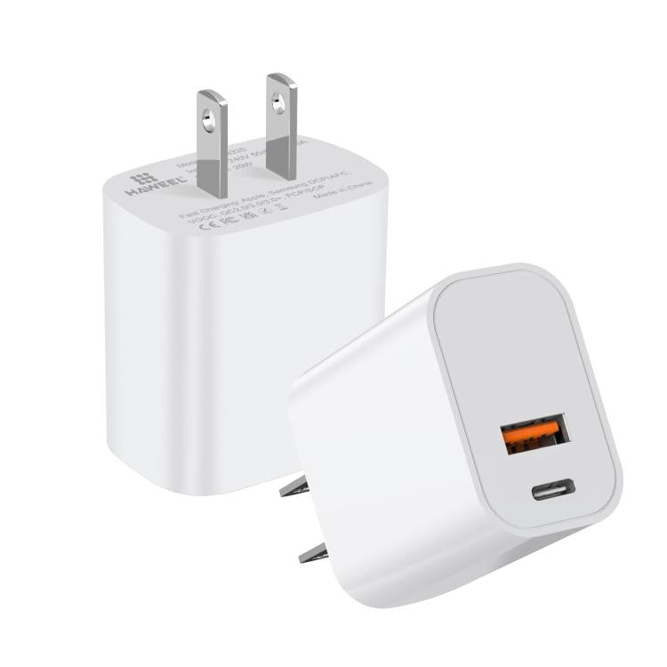 HAWEEL 20W Dual-Port Schnellladeadapter, US-Stecker, Dual-Port Ladegerät US-Stecker