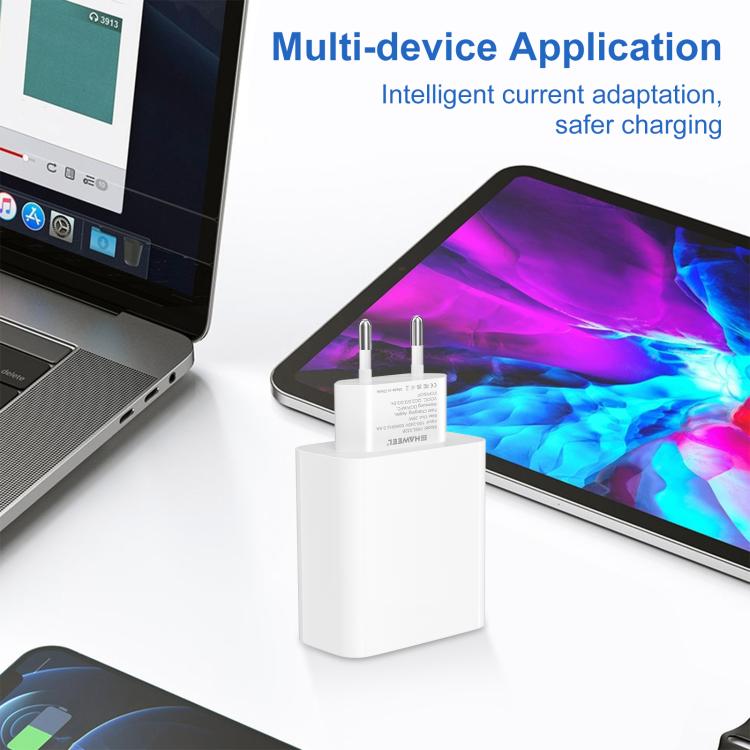 HAWEEL 20W Dual-Port-Schnellladegerät-Adapter, EU-Stecker, Dual-Port-Ladegerät EU-Stecker
