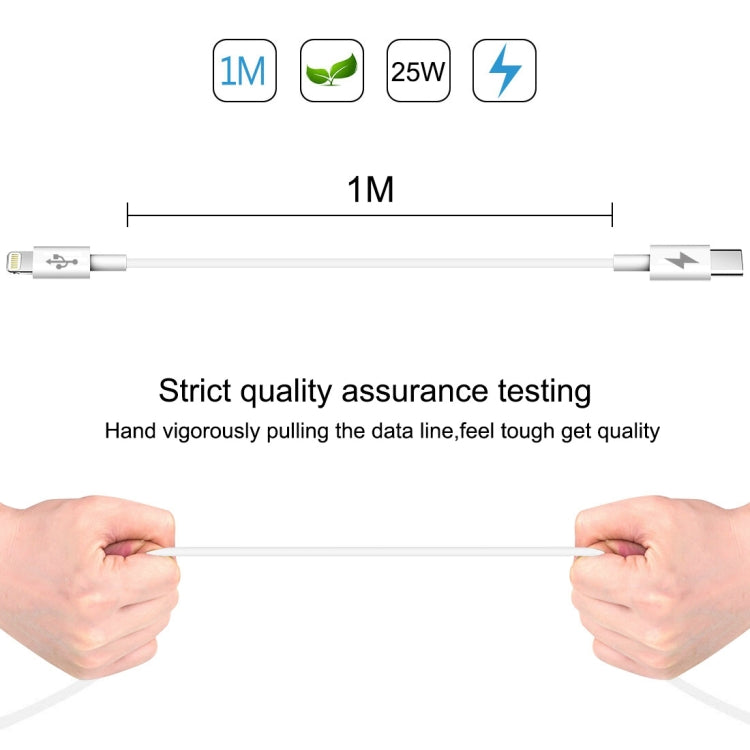 HAWEEL 25W 3A USB-C / Typ-C zu 8 Pin PD Schnellladekabel für iPhone, iPad, Kabellänge: 1m, Typ-C zu 8 Pin 1m