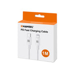 HAWEEL 25W 3A USB-C / Typ-C zu 8 Pin PD Schnellladekabel für iPhone, iPad, Kabellänge: 1m, Typ-C zu 8 Pin 1m