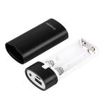 HAWEEL DIY 2x 18650 Akku (nicht enthalten) 5600mAh Powerbank-Gehäuse mit USB-Ausgang & Anzeige, DIY 2 Akkus (Schwarz), DIY 2 Akkus (Weiß)