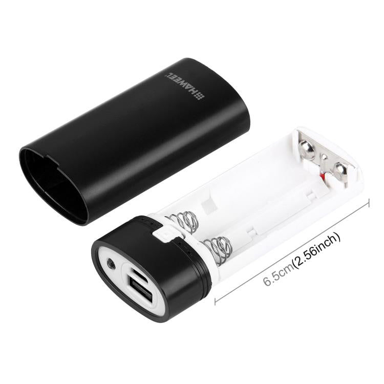 HAWEEL DIY 2x 18650 Akku (nicht enthalten) 5600mAh Powerbank-Gehäuse mit USB-Ausgang & Anzeige, DIY 2 Akkus (Schwarz), DIY 2 Akkus (Weiß)