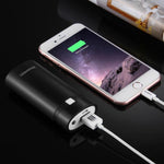 HAWEEL DIY 2x 18650 Akku (nicht enthalten) 5600mAh Powerbank-Gehäuse mit USB-Ausgang & Anzeige, DIY 2 Akkus (Schwarz), DIY 2 Akkus (Weiß)