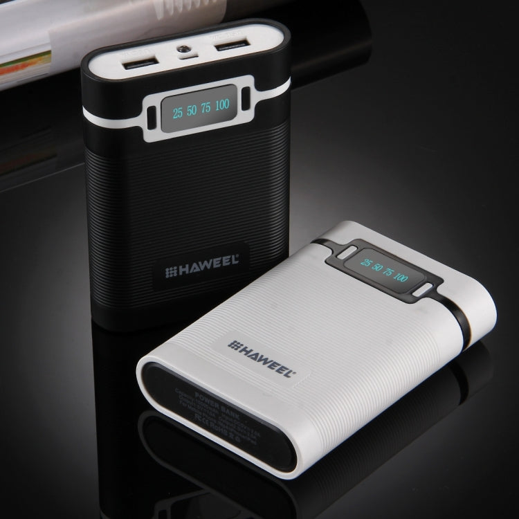 HAWEEL DIY 4 x 18650 Akku (nicht enthalten) 10000mAh Powerbank-Gehäuse mit 2 x USB-Ausgang & Display für iPhone, Galaxy, Sony, HTC, Google, Huawei, Xiaomi, Lenovo und andere Smartphones, DIY 4 x 18650 10000mAh Akku (US)