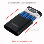 HAWEEL DIY 4 x 18650 Akku (nicht enthalten) 10000mAh Powerbank-Gehäuse mit 2 x USB-Ausgang & Display für iPhone, Galaxy, Sony, HTC, Google, Huawei, Xiaomi, Lenovo und andere Smartphones, DIY 4 x 18650 10000mAh Akku (US)