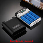 HAWEEL DIY 4 x 18650 Akku (nicht enthalten) 10000mAh Powerbank-Gehäuse mit 2 x USB-Ausgang & Display für iPhone, Galaxy, Sony, HTC, Google, Huawei, Xiaomi, Lenovo und andere Smartphones, DIY 4 x 18650 10000mAh Akku (US)