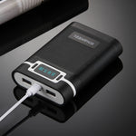 HAWEEL DIY 4 x 18650 Akku (nicht enthalten) 10000mAh Powerbank-Gehäuse mit 2 x USB-Ausgang & Display für iPhone, Galaxy, Sony, HTC, Google, Huawei, Xiaomi, Lenovo und andere Smartphones, DIY 4 x 18650 10000mAh Akku (US)