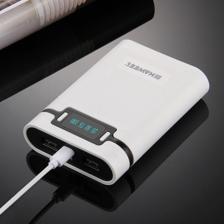HAWEEL DIY 4 x 18650 Akku (nicht enthalten) 10000mAh Powerbank-Gehäuse mit 2 x USB-Ausgang & Display für iPhone, Galaxy, Sony, HTC, Google, Huawei, Xiaomi, Lenovo und andere Smartphones, DIY 4 x 18650 10000mAh Akku (US)