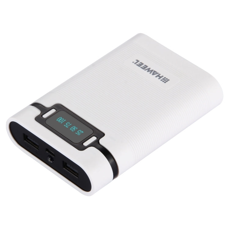 HAWEEL DIY 4 x 18650 Akku (nicht enthalten) 10000mAh Powerbank-Gehäuse mit 2 x USB-Ausgang & Display für iPhone, Galaxy, Sony, HTC, Google, Huawei, Xiaomi, Lenovo und andere Smartphones, DIY 4 x 18650 10000mAh Akku (US)