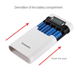 HAWEEL DIY 4 x 18650 Akku (nicht enthalten) 10000mAh Powerbank-Gehäuse mit 2 x USB-Ausgang & Display für iPhone, Galaxy, Sony, HTC, Google, Huawei, Xiaomi, Lenovo und andere Smartphones, DIY 4 x 18650 10000mAh Akku (US)