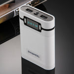 HAWEEL DIY 4 x 18650 Akku (nicht enthalten) 10000mAh Powerbank-Gehäuse mit 2 x USB-Ausgang & Display für iPhone, Galaxy, Sony, HTC, Google, Huawei, Xiaomi, Lenovo und andere Smartphones, DIY 4 x 18650 10000mAh Akku (US)