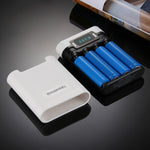 HAWEEL DIY 4 x 18650 Akku (nicht enthalten) 10000mAh Powerbank-Gehäuse mit 2 x USB-Ausgang & Display für iPhone, Galaxy, Sony, HTC, Google, Huawei, Xiaomi, Lenovo und andere Smartphones, DIY 4 x 18650 10000mAh Akku (US)