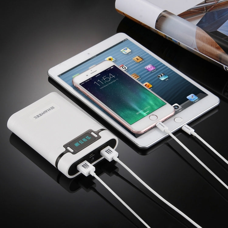 HAWEEL DIY 4 x 18650 Akku (nicht enthalten) 10000mAh Powerbank-Gehäuse mit 2 x USB-Ausgang & Display für iPhone, Galaxy, Sony, HTC, Google, Huawei, Xiaomi, Lenovo und andere Smartphones, DIY 4 x 18650 10000mAh Akku (US)