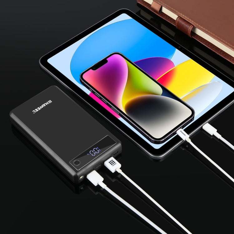 HAWEEL DIY 6 x 18650 Akku 24W Schnelllade-Powerbank-Gehäuse mit Display, ohne Akku, 6 x 18650 Akku